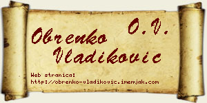 Obrenko Vladiković vizit kartica